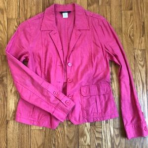 J. Crew pink linen blazer